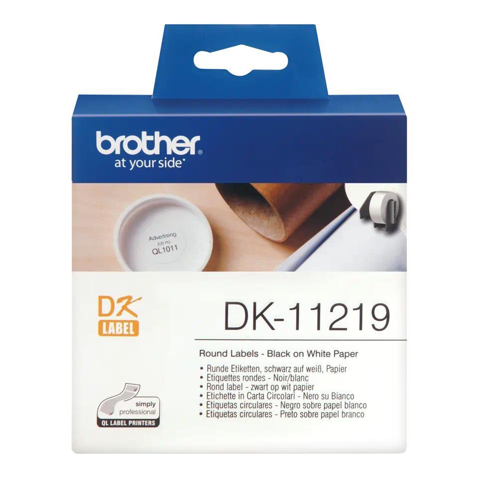 Brother DK11219 nalepke za označevanje, fi 12mm, okrogle nalepke