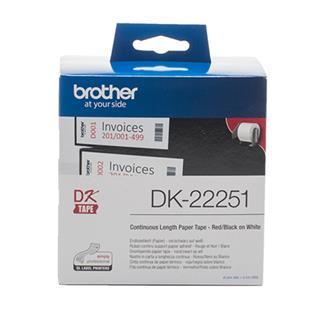 Brother DK22251 neskončne nalepke - 62mm/15.24, poliestrske, 2-barvni tisk