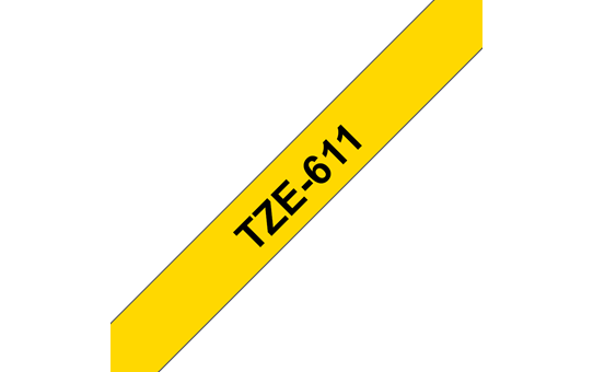 Brother TZE-611 rumen/črn 6mm, trak za PT
