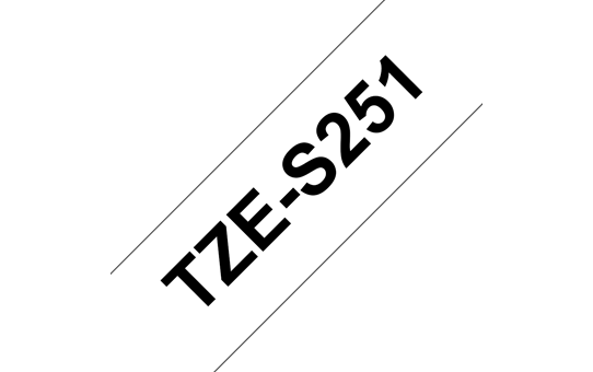 Brother TZE-S251 bel/črn 24mm, močni, trak za PT