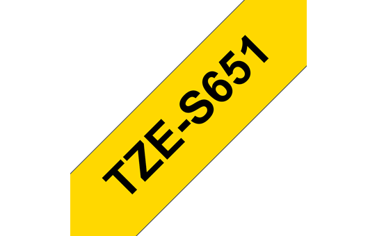 Brother TZE-S651 črn/rumen 24mm, močni, trak za PT