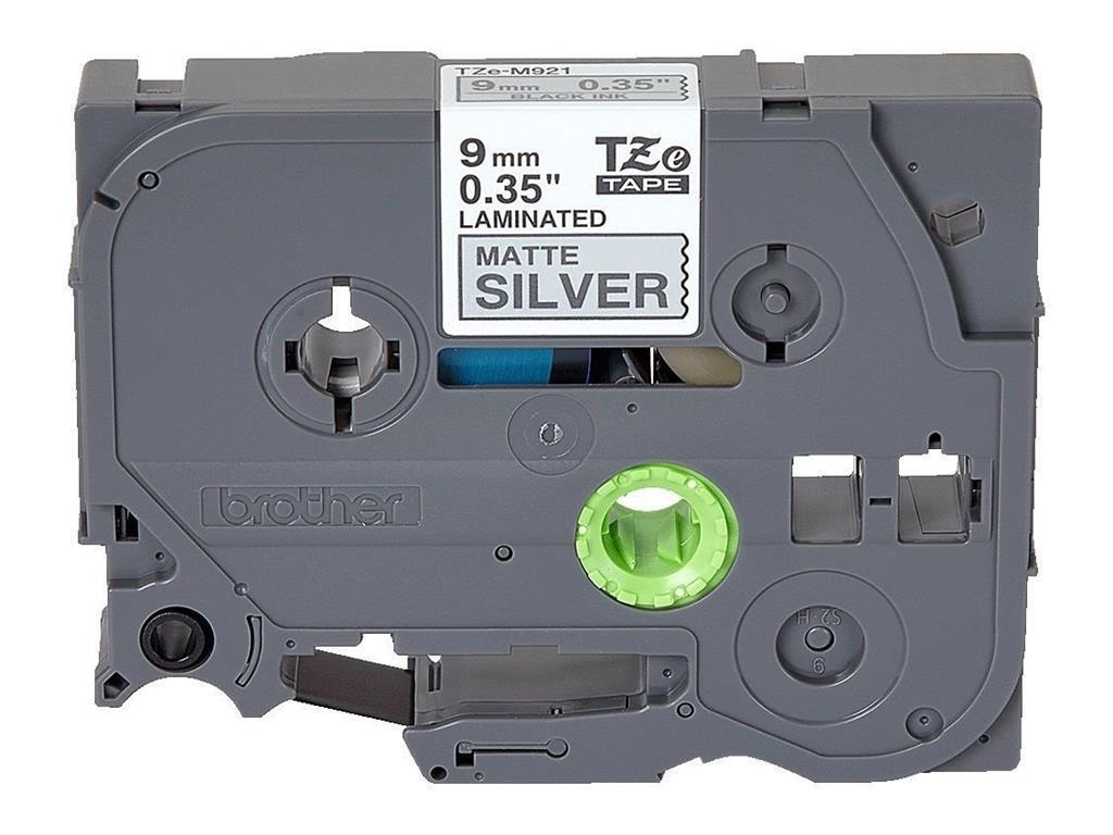 Brother TZE-M921 mat črn/srebrn 9mm, trak za PT