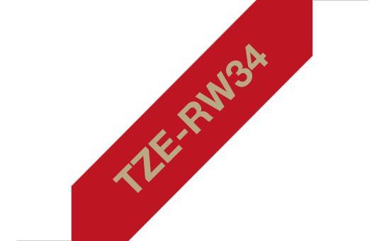 TZE-RW34 tekstilni vinsko rdeč/zlat 12mm trak