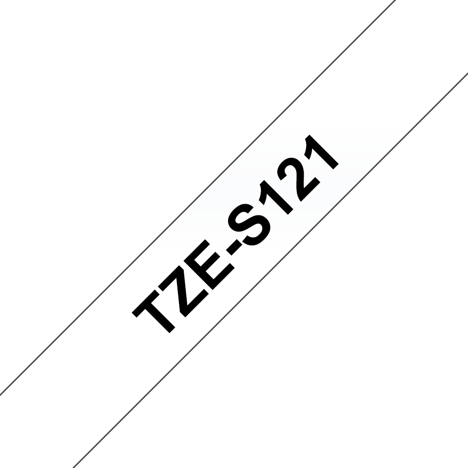 Brother TZE-S121 prozoren/črn 9mm, močni, trak za PT