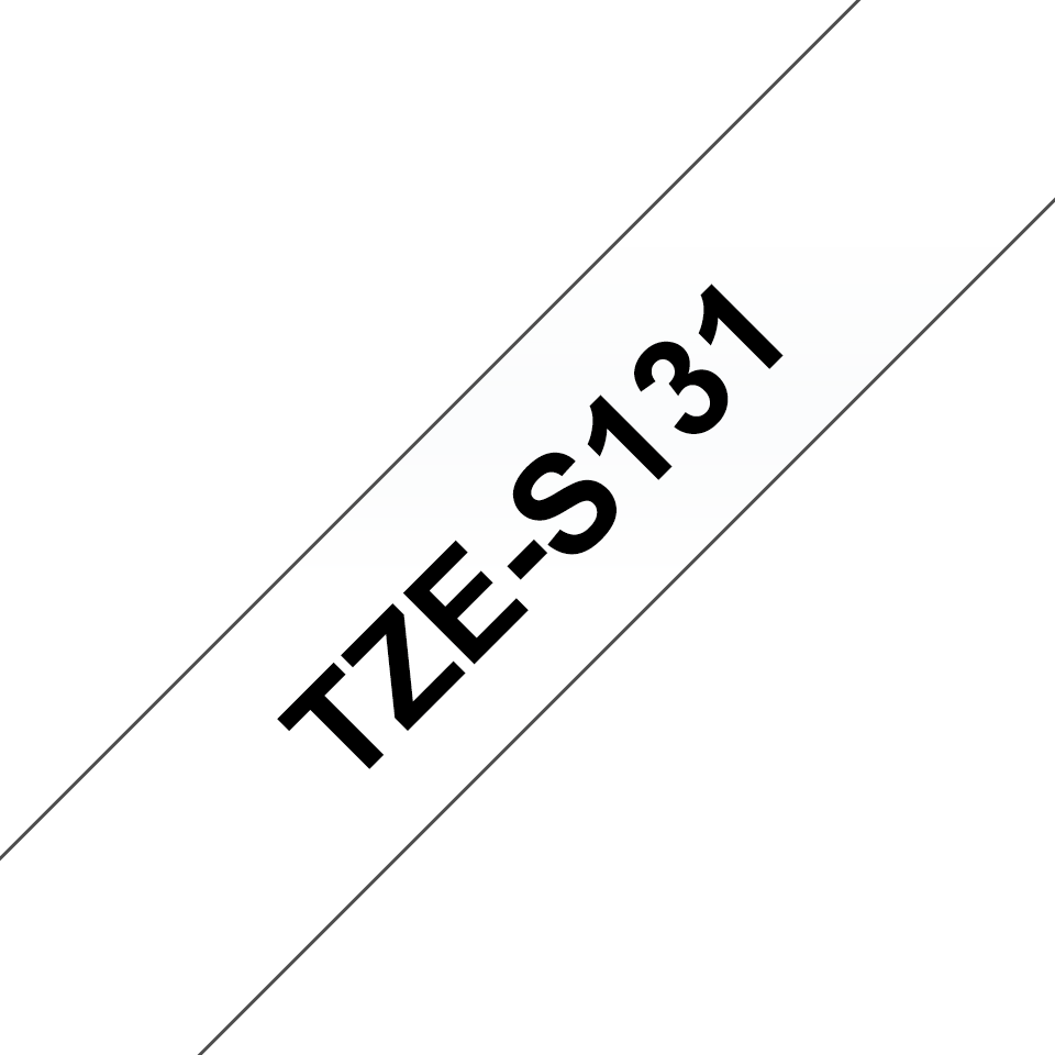 Brother TZE-S131 prozoren/črn 12mm, močni, trak za PT
