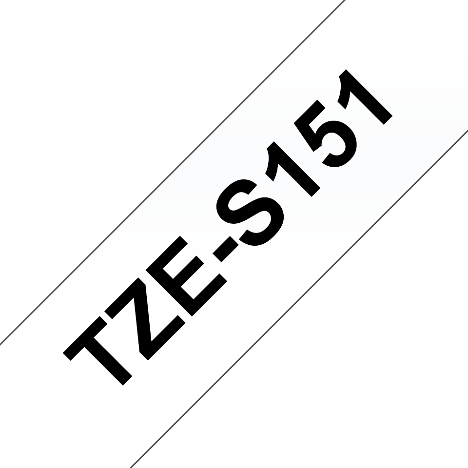 Brother TZE-S151 prozoren/črn 24mm, močni, trak za PT