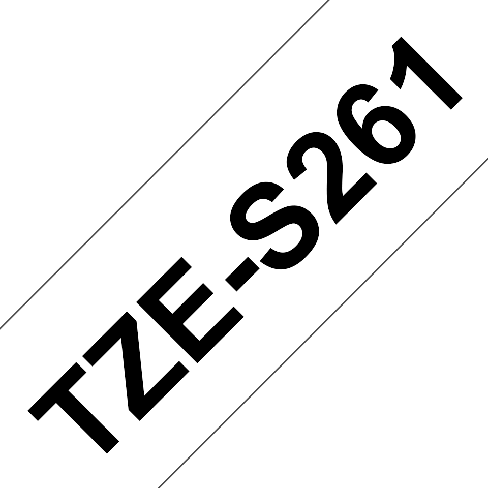 Brother TZE-S261 bel/črn 36mm, močni, trak za PT