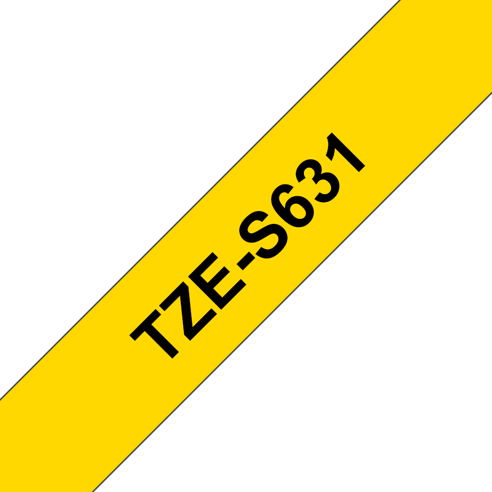 Brother TZE-S631 rumen/črn 12mm, močni, trak za PT