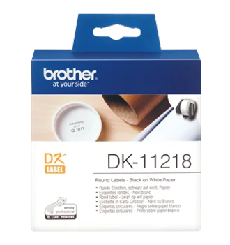 Brother DK11218 nalepke za označevanje, fi 24mm, zaokrožene nalepke