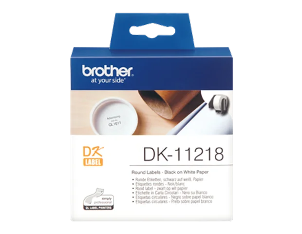 Brother DK11218 nalepke za označevanje, fi 24mm, zaokrožene nalepke