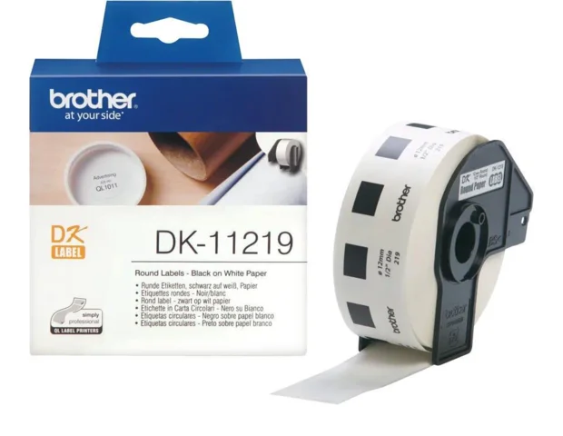 Brother DK11219 nalepke za označevanje, fi 12mm, okrogle nalepke