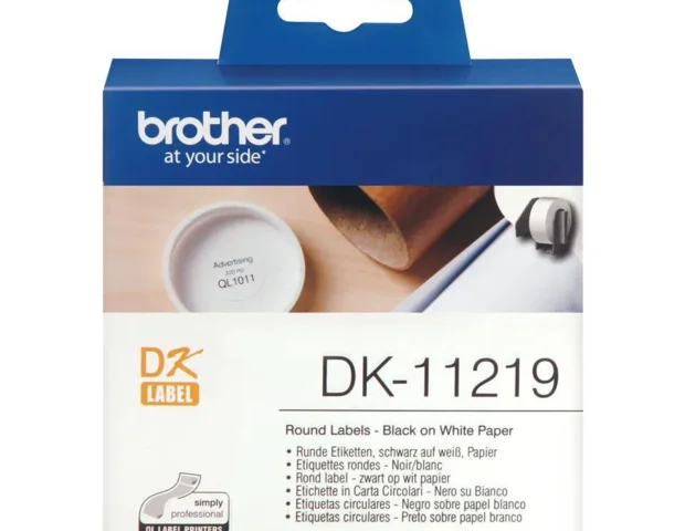 Brother DK11219 nalepke za označevanje, fi 12mm, okrogle nalepke
