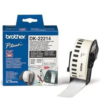 Brother DK22214 neskončne nalepke - 12mm/30.48m, poliestrske