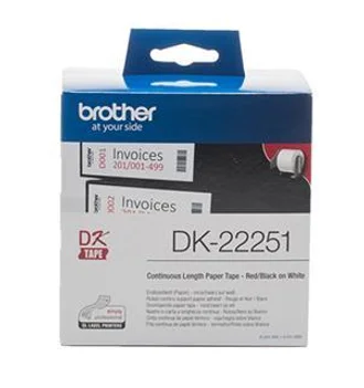 Brother DK22251 neskončne nalepke - 62mm/15.24, poliestrske, 2-barvni tisk